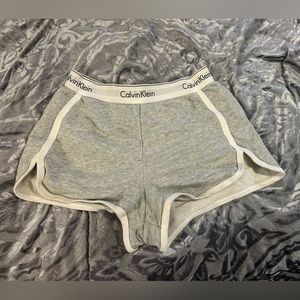 Gray Calvin Klein slant shorts